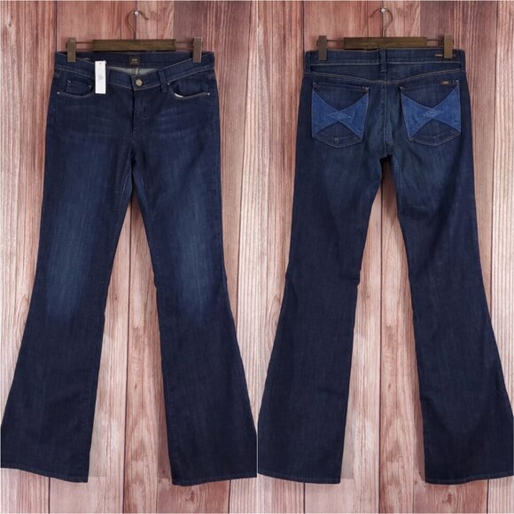 NWT Rare COH Size 30X35 Ingrid Low Waist Flare Leg Denim Jeans Patchwork - Picture 1 of 14